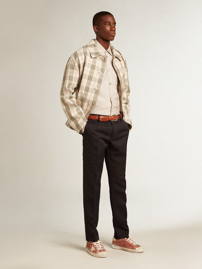 Men's Super-Star in red leather with cream nubuck star and heel tab | Golden Goose