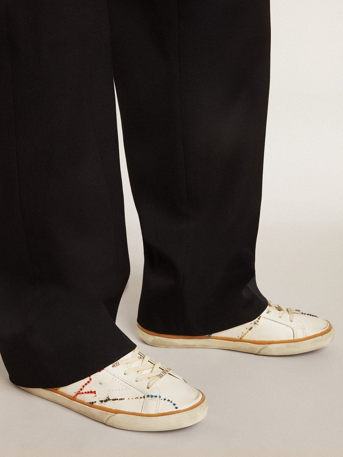 Men’s Super-Star LTD with perforated star and metallic leather heel tab | Golden Goose