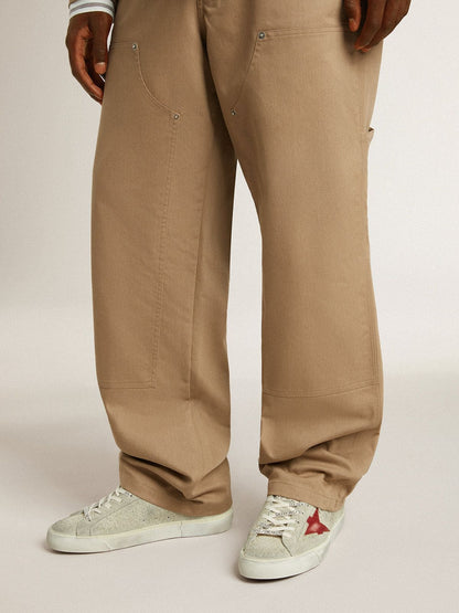 Men's Super-Star LTD in gray suede with red leather star | Golden Goose