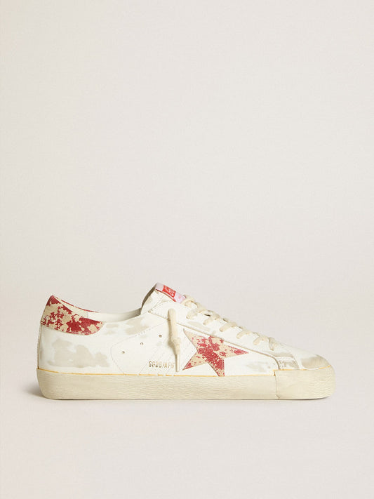 White Men's Super-Star LAB with rust-effect star and heel tab | Golden Goose