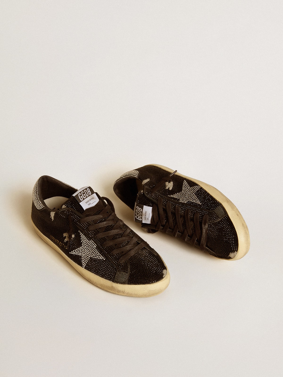 Men's Super-Star in suede and Swarovski crystals with silver star | Golden Goose