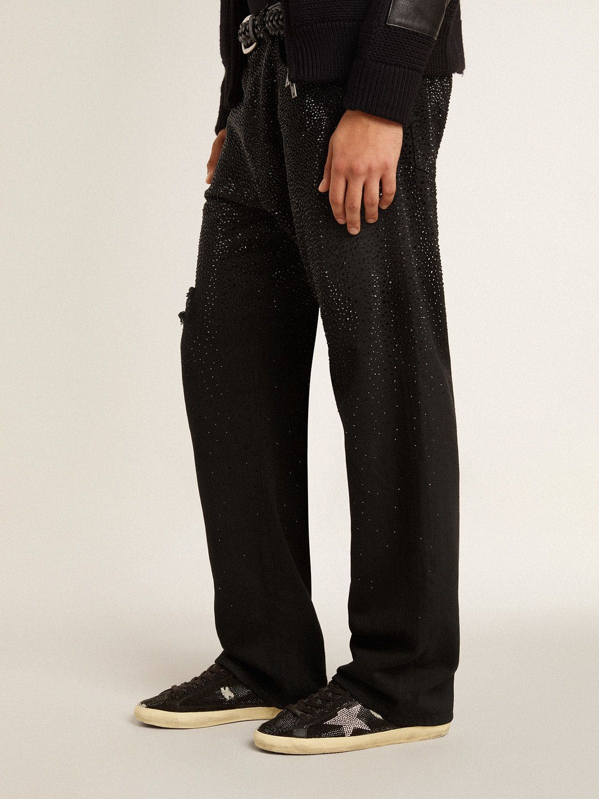 Men's Super-Star in suede and Swarovski crystals with silver star | Golden Goose