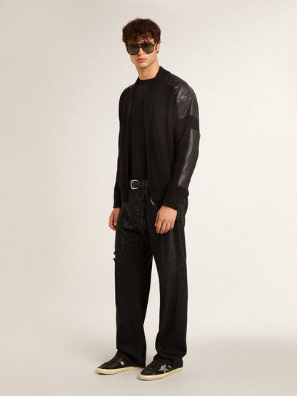 Men's Super-Star in suede and Swarovski crystals with silver star | Golden Goose