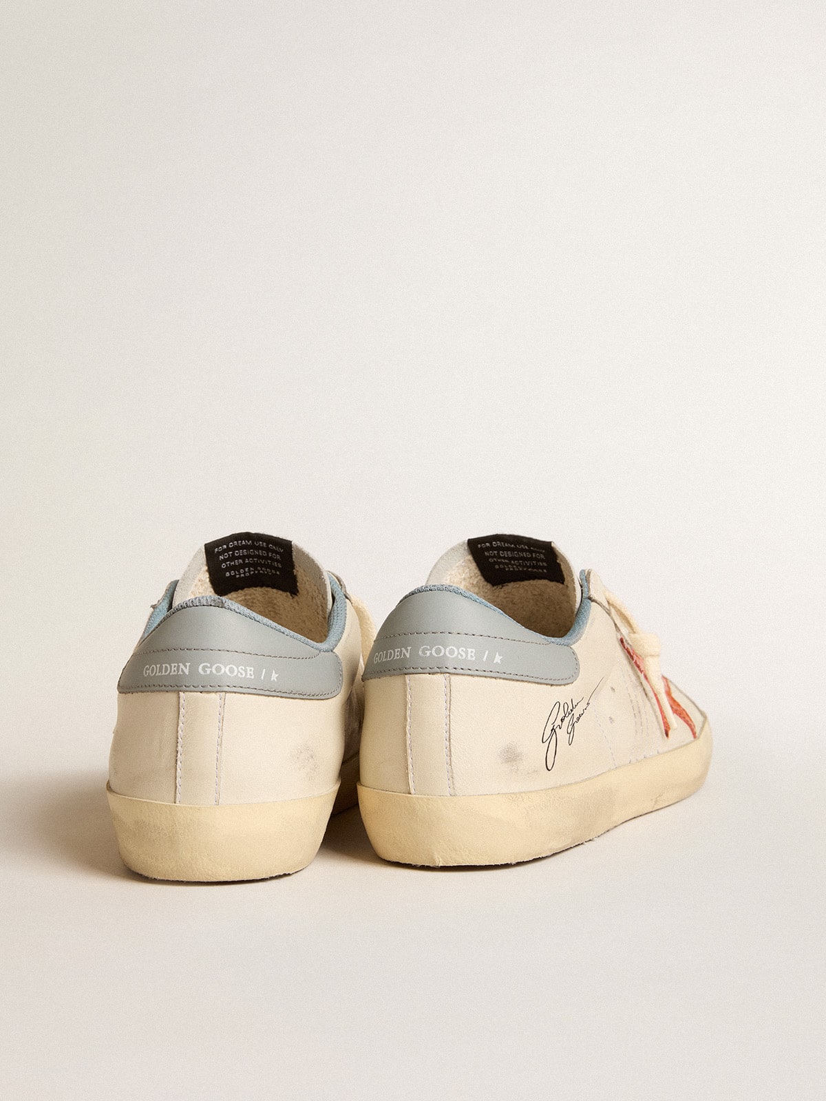Men's Super-Star with crocodile-print star and silver-blue heel tab | Golden Goose