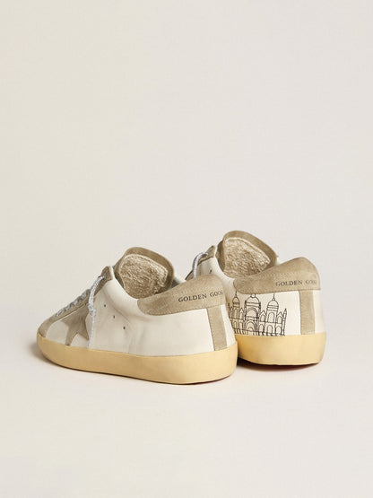 Men’s Super-Star in nappa with ice-gray suede star and black embroidery | Golden Goose