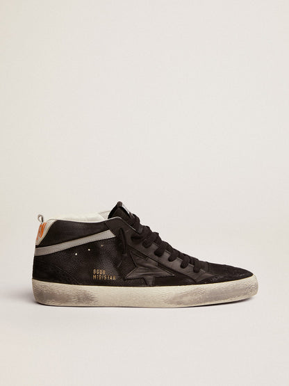 Men's Mid Star in nubuck with black leather star and silver flash | Golden Goose
