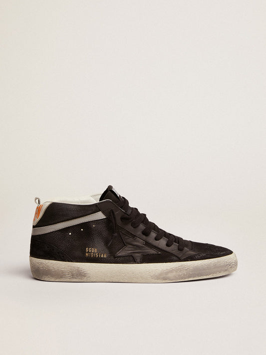 Men's Mid Star in nubuck with black leather star and silver flash | Golden Goose