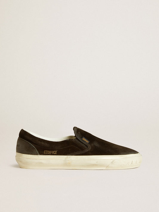 Men's VCE Penstar in black suede with black leather heel tab | Golden Goose