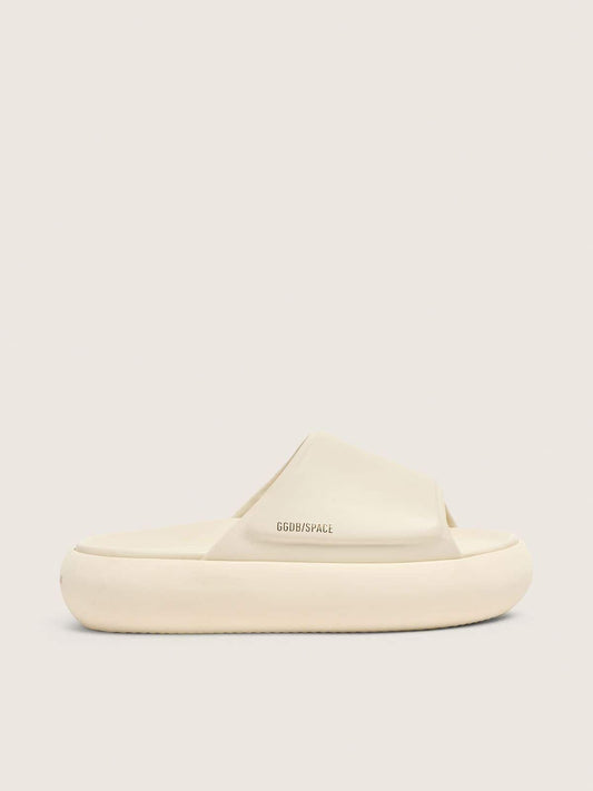 Men's Space-Star Slide slip-ons in white leather | Golden Goose