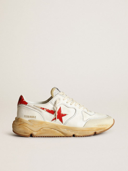 Men's Running Sole with leather star and heel tab with red print | Golden Goose