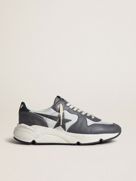 Men’s Running Sole in gray nylon and black nappa leather with a black suede star | Golden Goose
