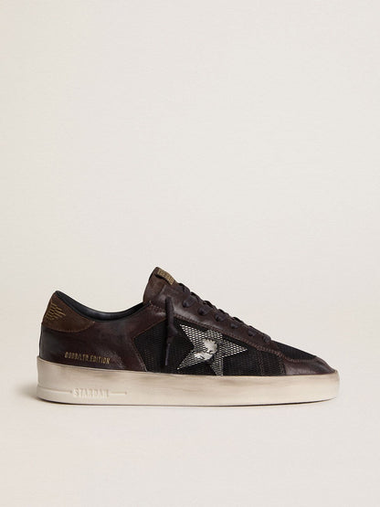 Men's Stardan in brown suede and black mesh with white leather star and nappa leather inserts | Golden Goose