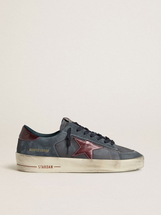 Men's Stardan LTD in anthracite nubuck and blue suede with metallic leather star | Golden Goose