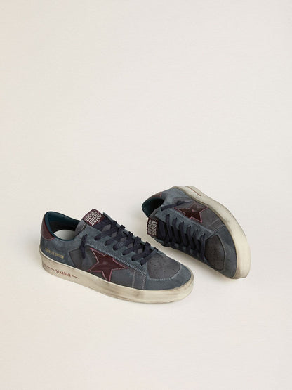 Men's Stardan LTD in anthracite nubuck and blue suede with metallic leather star | Golden Goose
