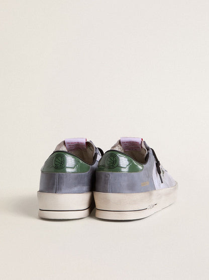 Men's Stardan in powder-blue suede with green leather star and heel tab | Golden Goose