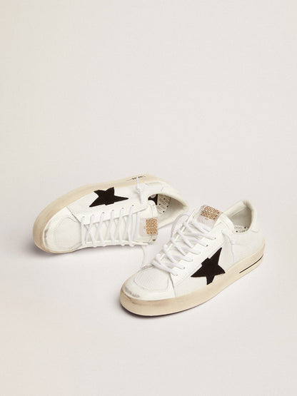 Men's Stardan in white mesh with black suede star | Golden Goose