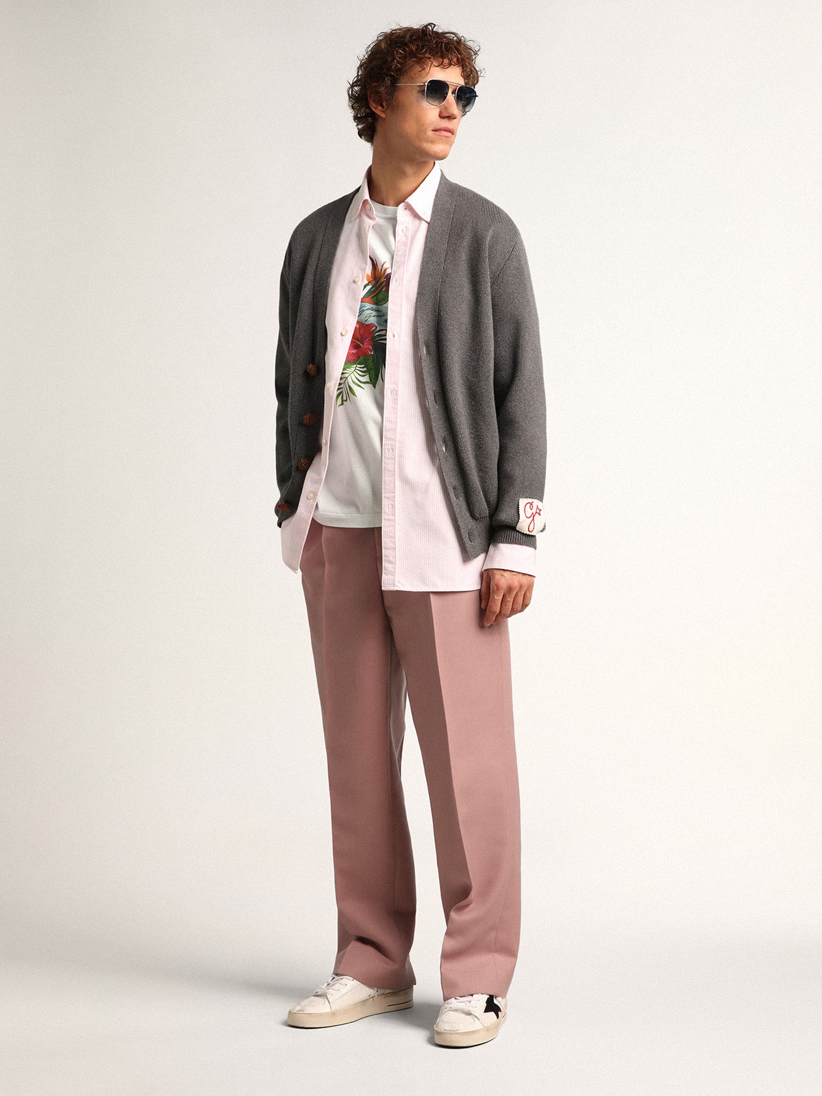 Men's Stardan in white mesh with black suede star | Golden Goose