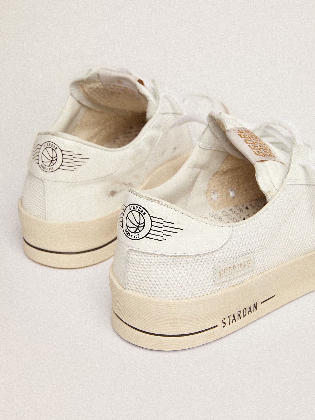 Men's Stardan in white mesh with black suede star | Golden Goose