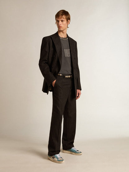 Men's Stardan in distressed mesh and petrol-colored upper | Golden Goose