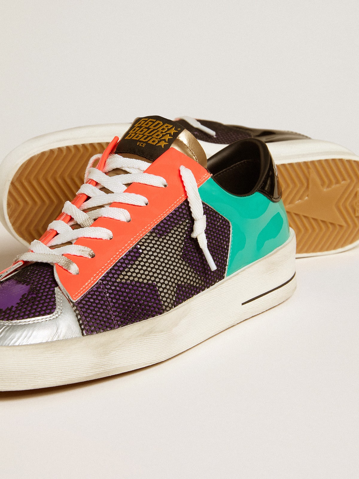 Men's Stardan LAB in patent leather and mesh with rubber star | Golden Goose