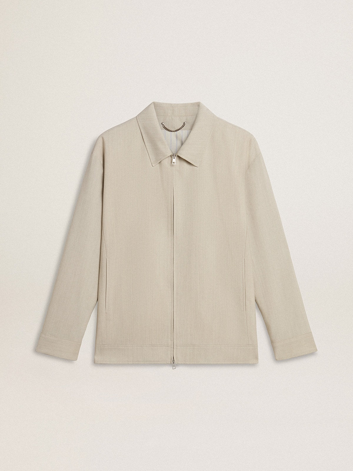 Men's khaki wool blend coach jacket | Golden Goose