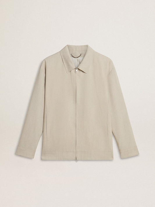 Men's khaki wool blend coach jacket | Golden Goose