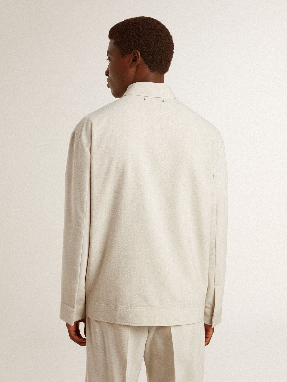 Men's khaki wool blend coach jacket | Golden Goose