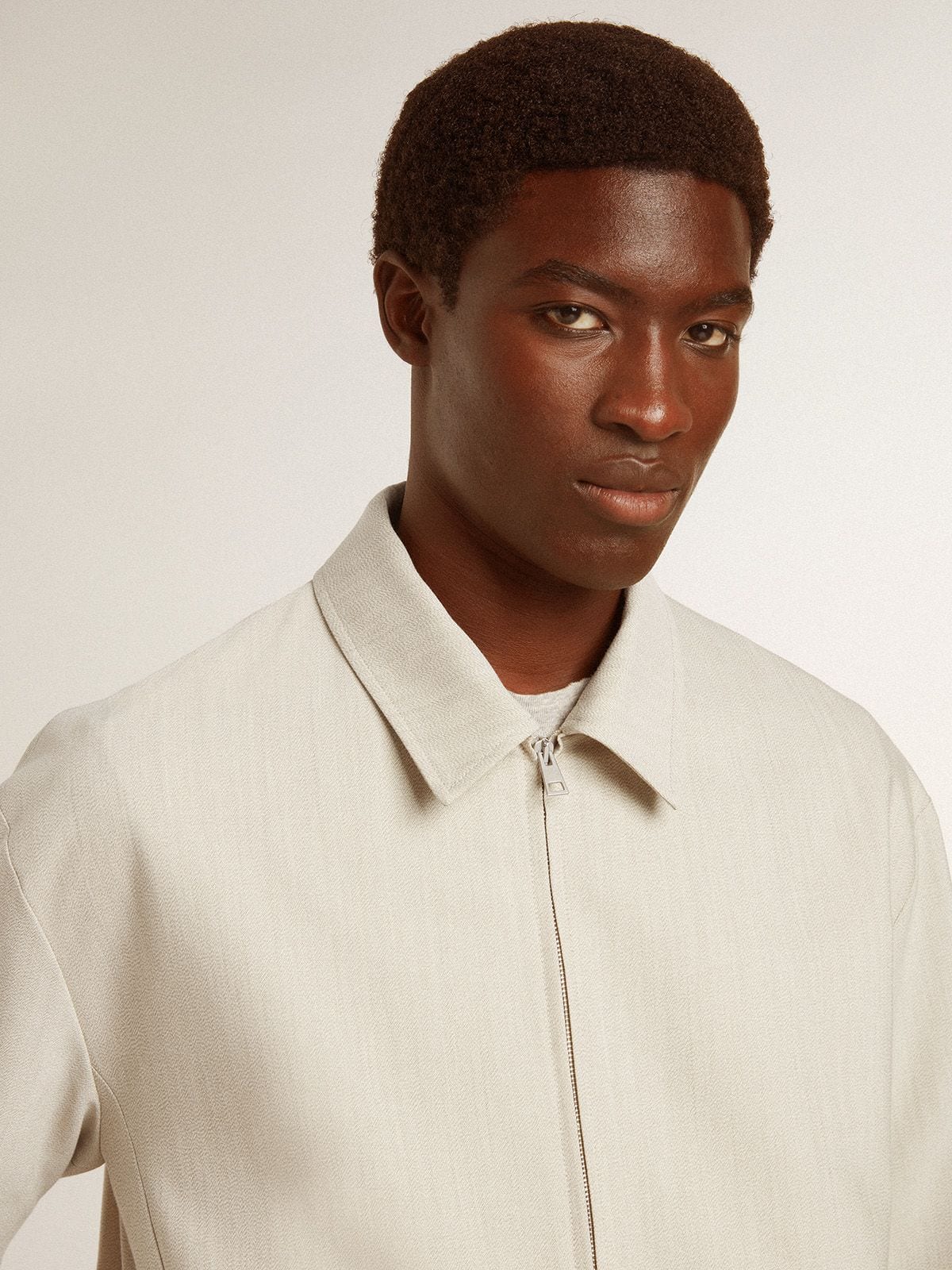 Men's khaki wool blend coach jacket | Golden Goose