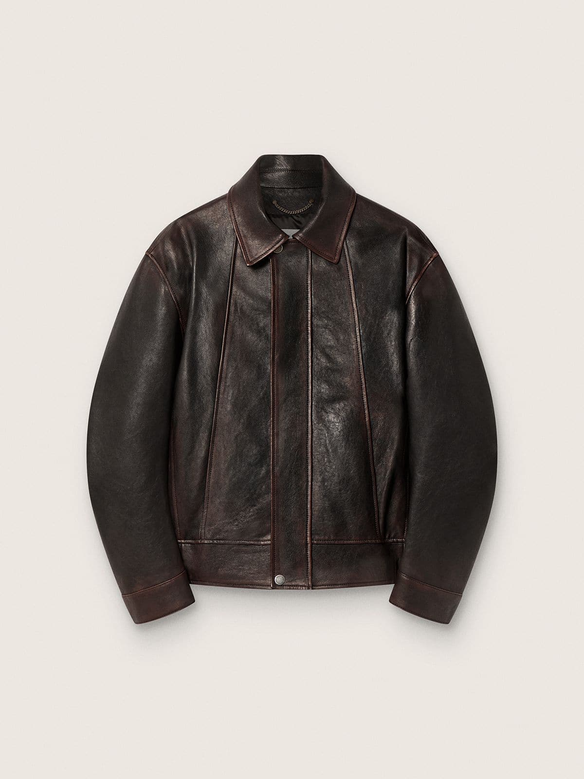 Men’s bomber jacket in burgundy nappa leather | Golden Goose