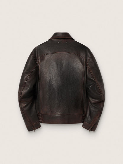 Men’s bomber jacket in burgundy nappa leather | Golden Goose
