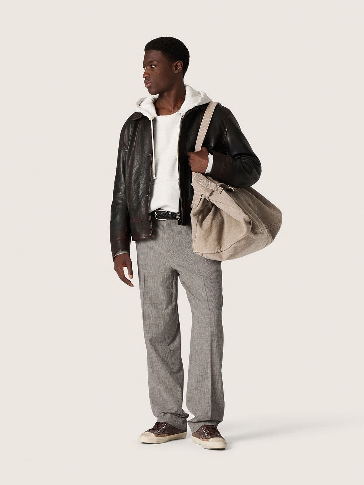 Men’s bomber jacket in burgundy nappa leather | Golden Goose