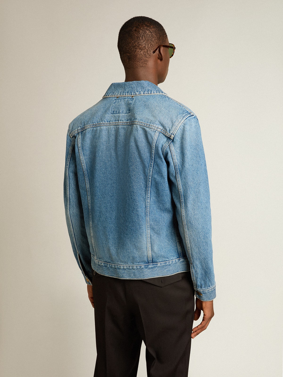 Men's denim jacket with medium wash | Golden Goose