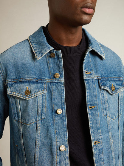 Men's denim jacket with medium wash | Golden Goose