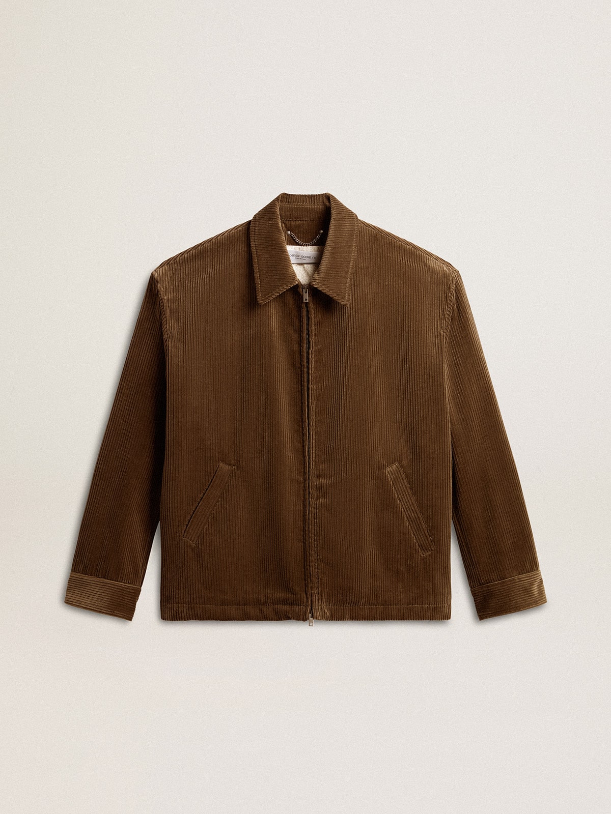 Men's olive-green corduroy jacket | Golden Goose