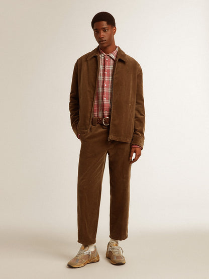 Men's olive-green corduroy jacket | Golden Goose