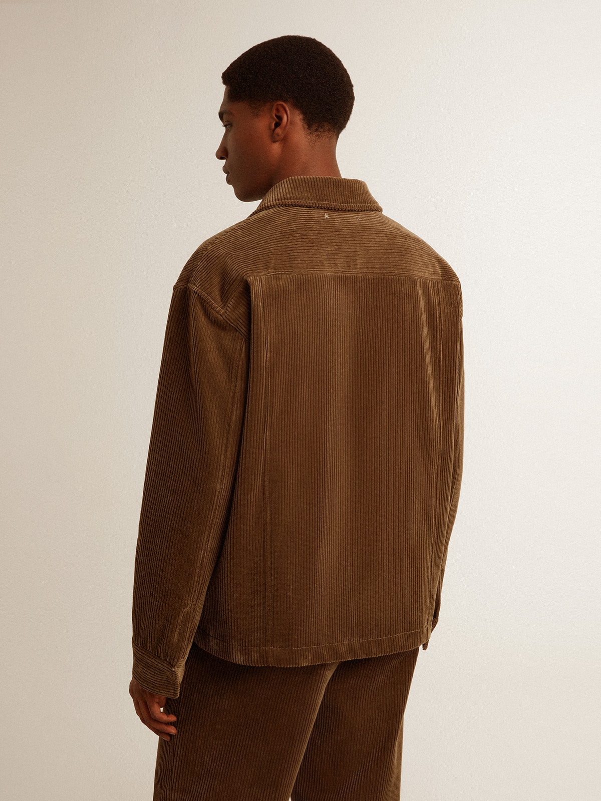 Men's olive-green corduroy jacket | Golden Goose