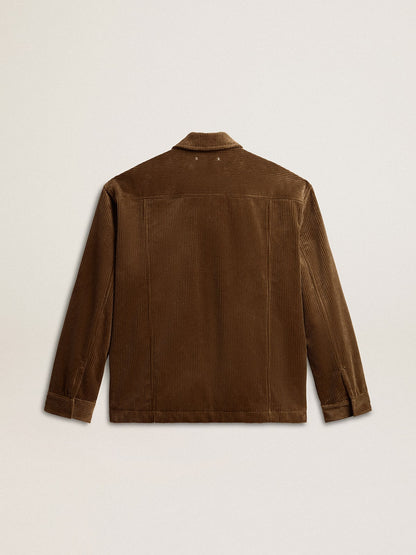 Men's olive-green corduroy jacket | Golden Goose