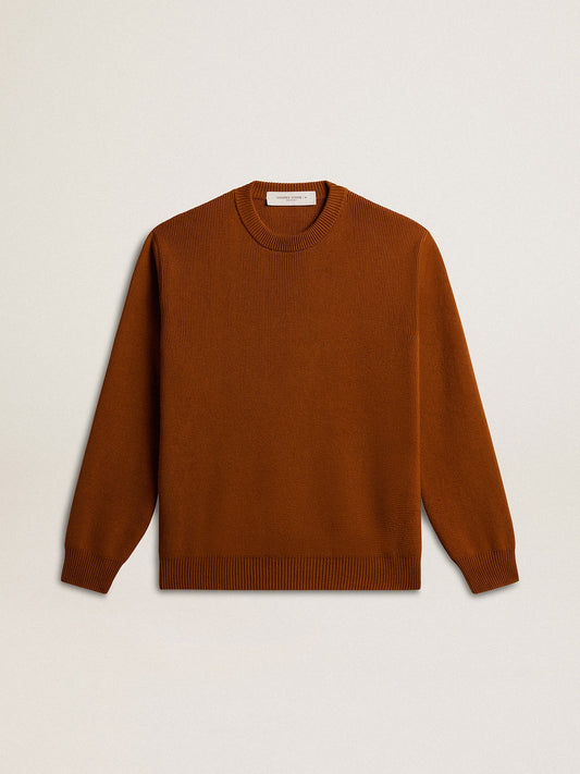 Men's crew-neck sweater with logo on the back | Golden Goose
