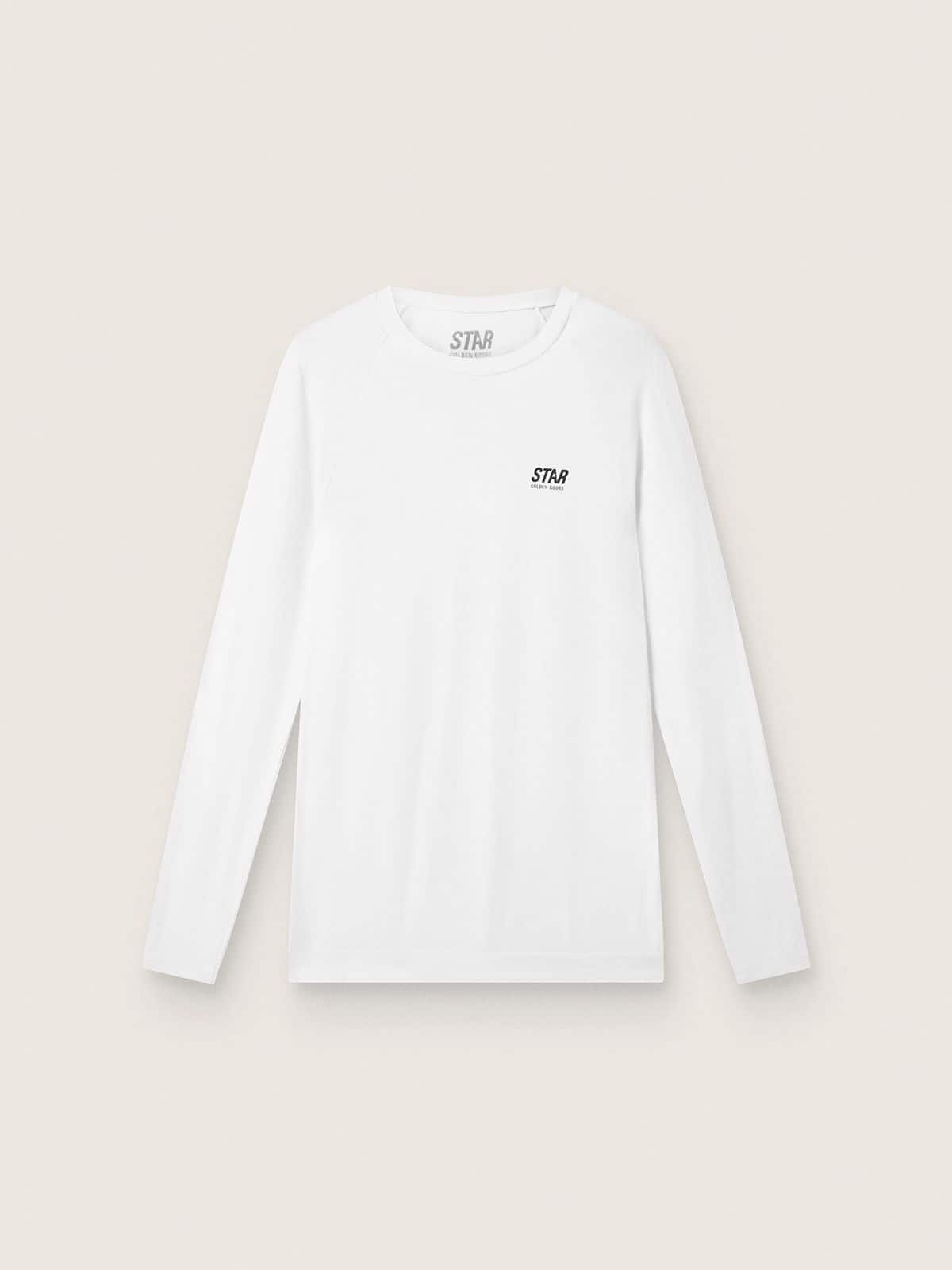 Men's white long-sleeve sports top | Golden Goose