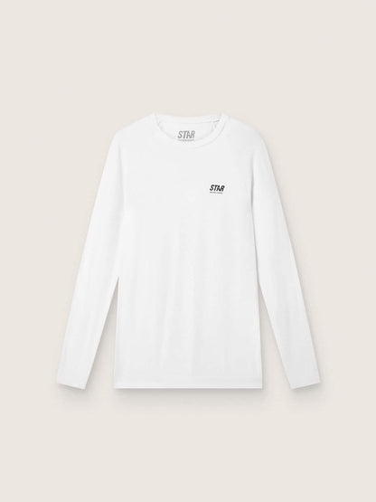 Men's white long-sleeve sports top | Golden Goose