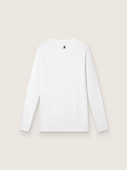 Men's white long-sleeve sports top | Golden Goose