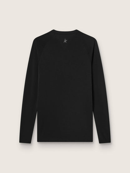 Men's black long-sleeve sports top | Golden Goose