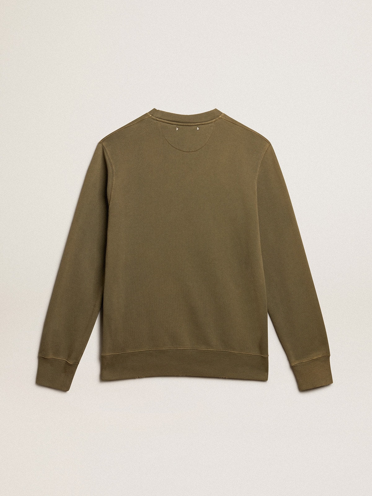 Men's olive green sweatshirt with Golden lettering | Golden Goose