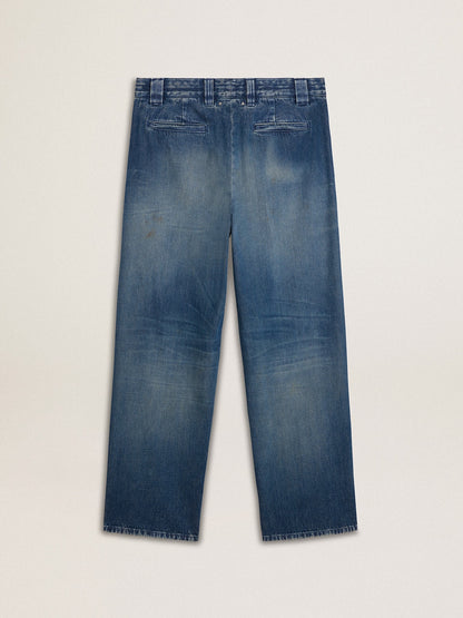 Men's denim chinos with distressed details | Golden Goose