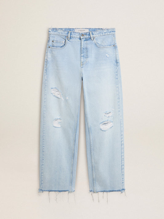 Men’s pants in lived-in effect denim | Golden Goose