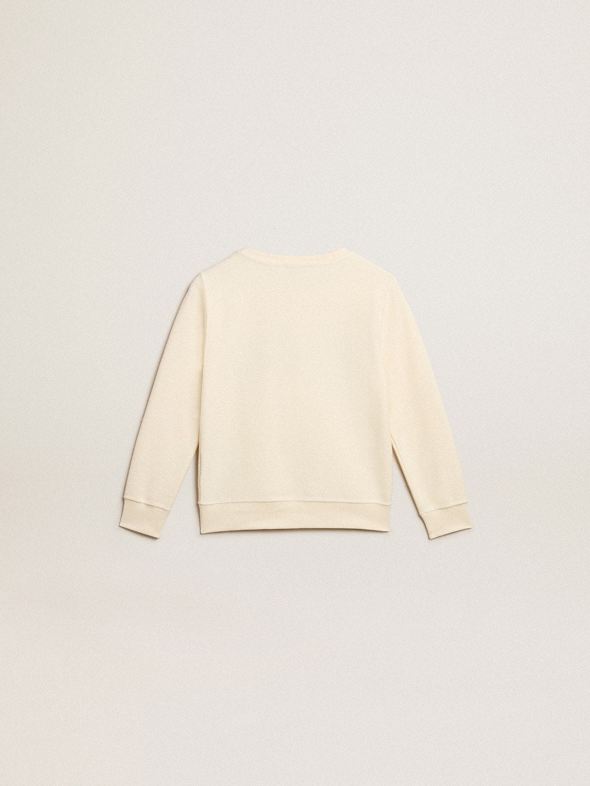 Sweatshirt in aged white with multicolor Golden lettering on the front | Golden Goose