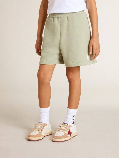 Light green shorts with white star | Golden Goose