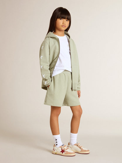 Light green shorts with white star | Golden Goose