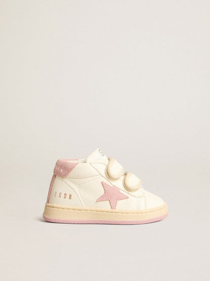 June Junior in nappa leather with old rose suede star and heel tab | Golden Goose