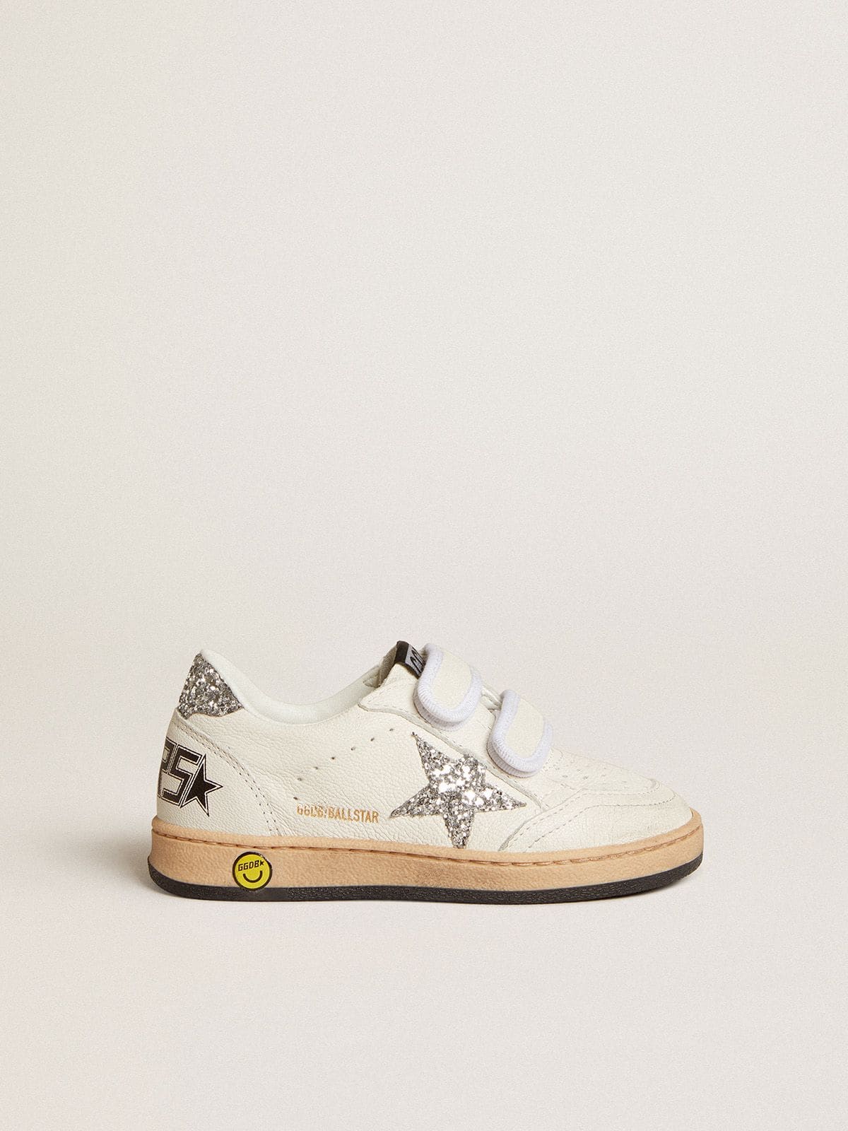 Young Ball Star in nappa with silver glitter star and heel tab | Golden Goose